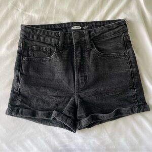 High-Waisted O.G. Cuffed Black Jean Shorts for Women -- 3-inch inseam